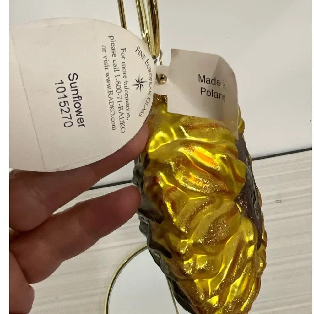 Christopher Radko Sunflower Christmas Ornament 1015270 With Tags Stand Included